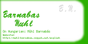 barnabas muhl business card